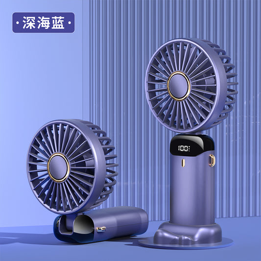 Portable Handheld Personal Rechargeable Fan LED Digital Display 90°Adjustable 4000mAh Rechargeable Fan 4-21 Hour, 5 Speed Wind Mini Aromatherapy Fan for Office Room Table Outdoor Traval