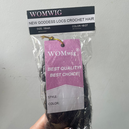 WOMWIG Goddess Locs Crochet Hair ,Faux Locs Crochet Hair Pre Looped for Women, Boho Crochet Locs with Curly Ends (Black)